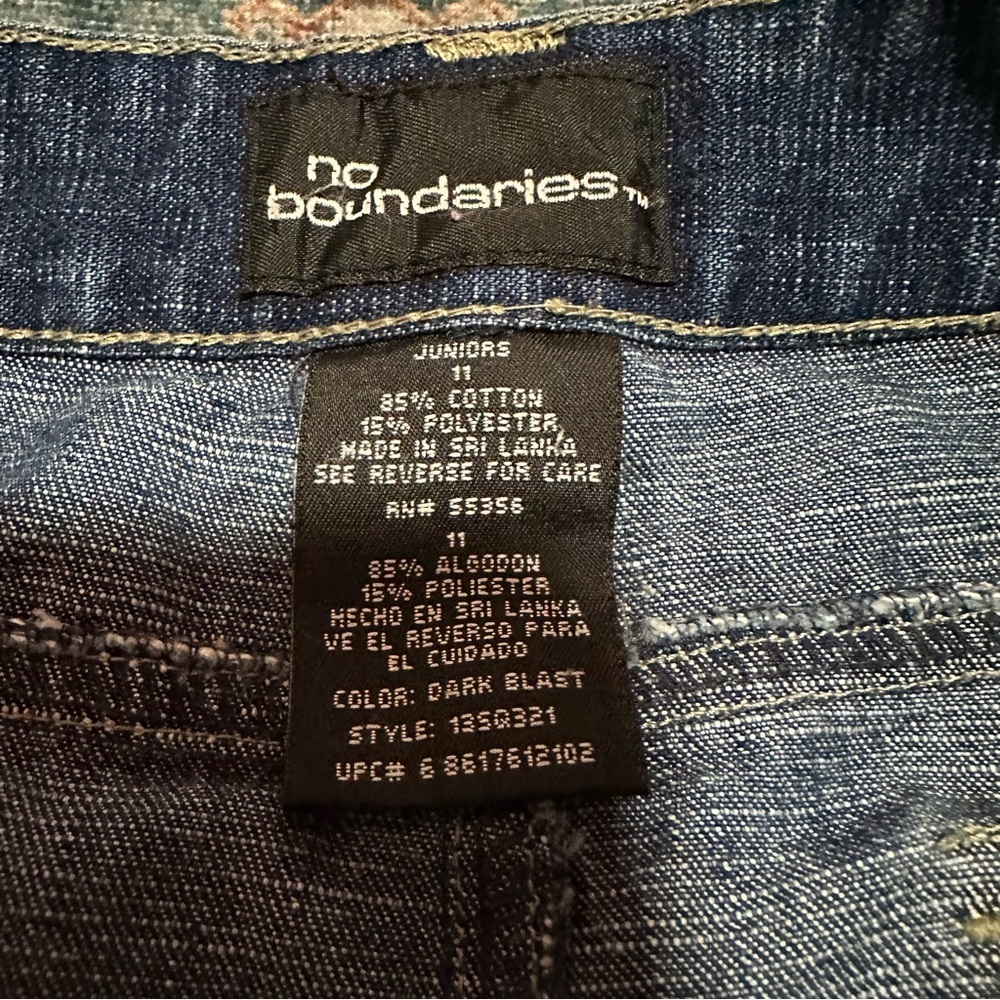 Vintage Y2K No Boundaries Blue denim maxi skirt with pockets size 11 - Picture 6 of 8
